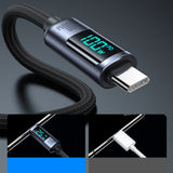 Joyroom Prism Series A16 USB-C / USB-C 100W 1,2m Kabel med LED-skærm - sort