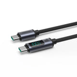 Joyroom Prism Series A16 USB-C / USB-C 100W 1,2m Kabel med LED-skærm - sort