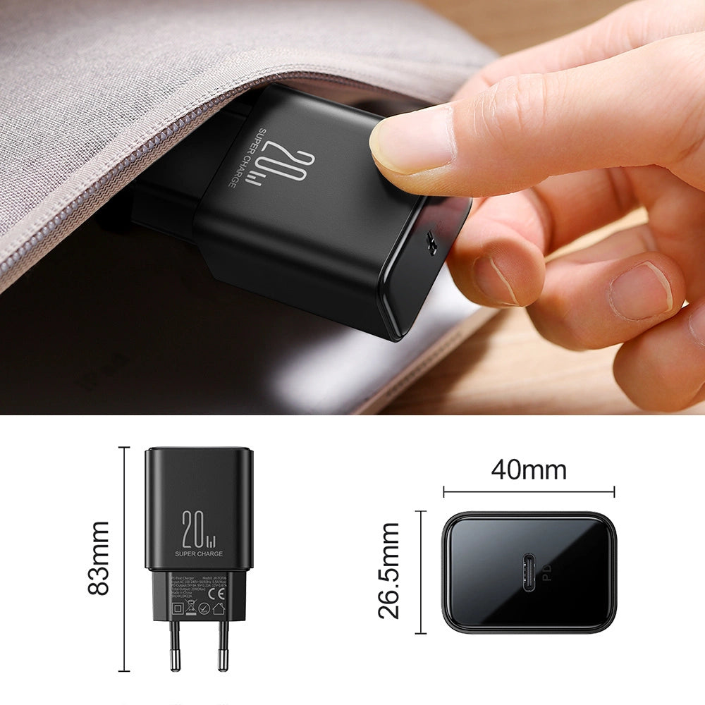 USB C 20W PD Joyroom JR-TCF06 oplader - sort