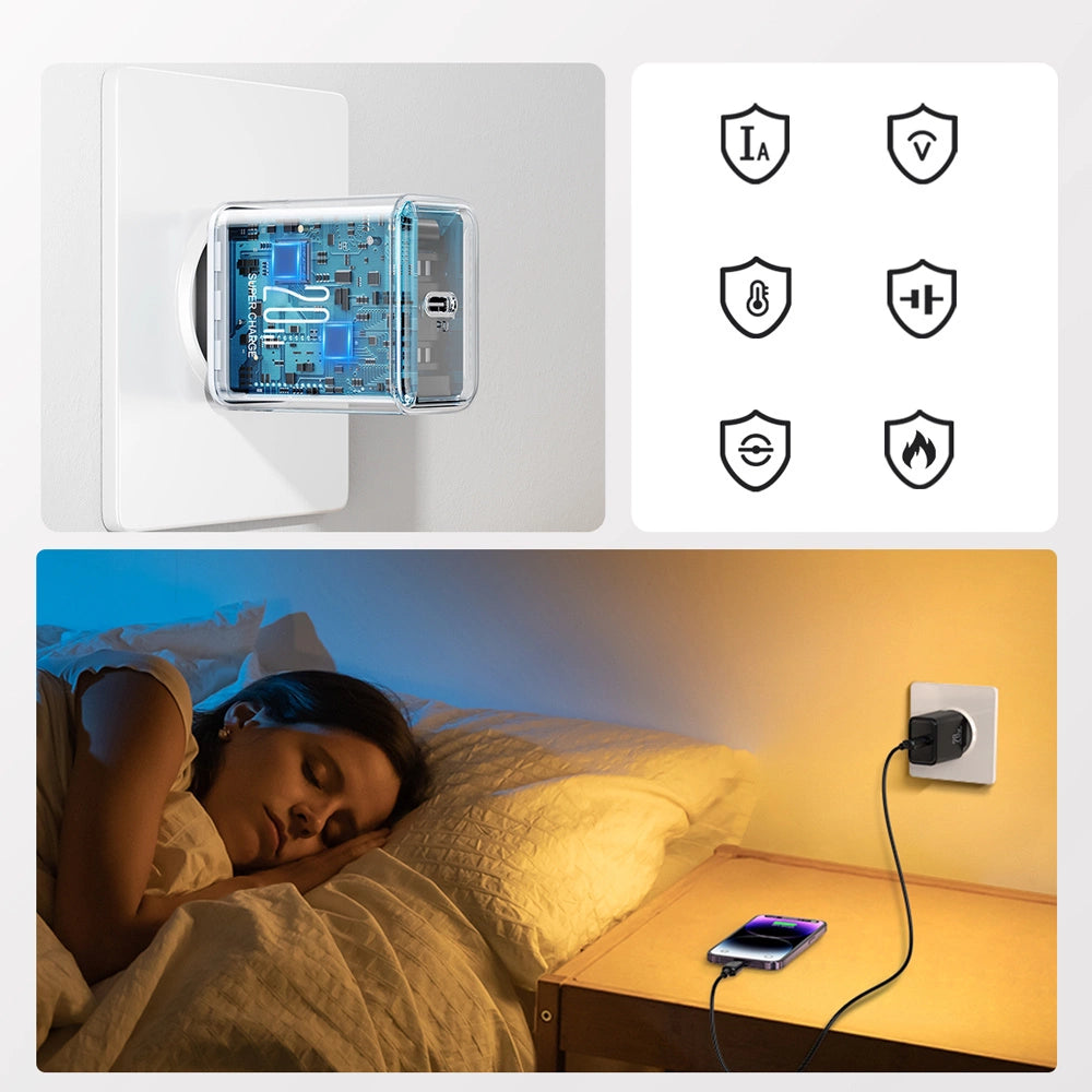 USB C 20W PD Joyroom JR-TCF06 oplader - sort