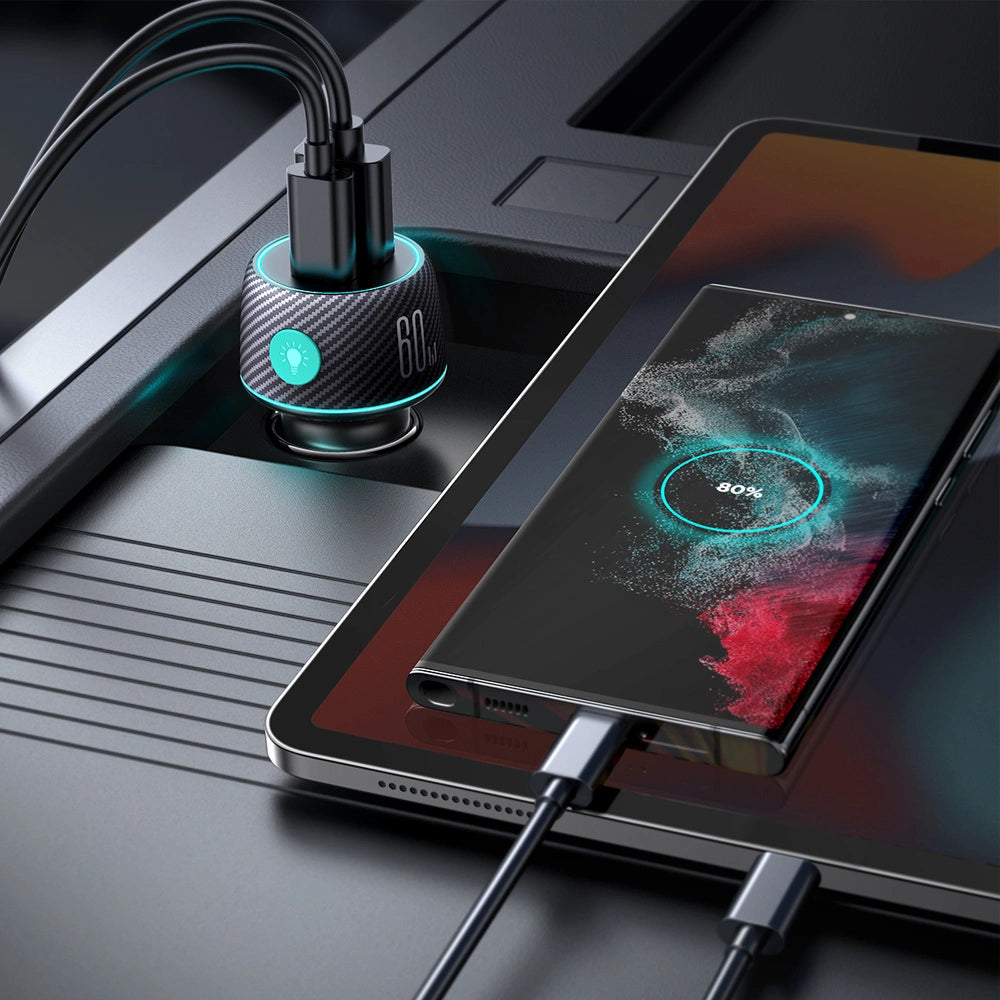 60W USB-C USB-A biloplader Joyroom JR-CCN01 - sort