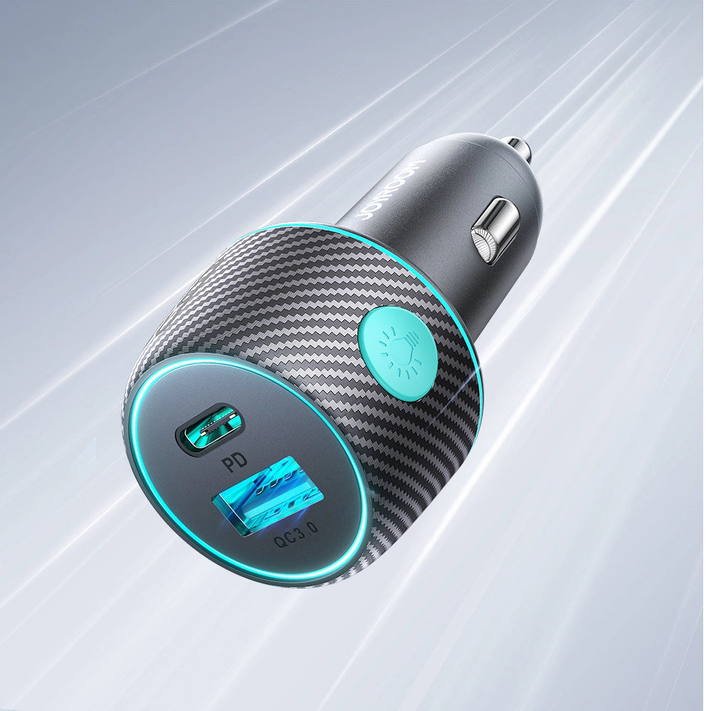 60W USB-C USB-A biloplader Joyroom JR-CCN01 - sort
