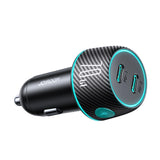 2x USB C 70W bil oplader med LED baglys Joyroom JR-CCN02 - sort