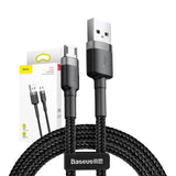 Baseus Cafule Micro USB-kabel 2,4 A 0,5 m (grå + sort)