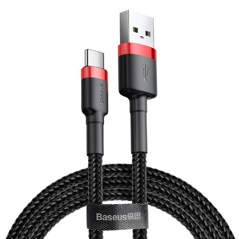 Baseus Cafule kabel USB-C 3A 1m (rød+sort)