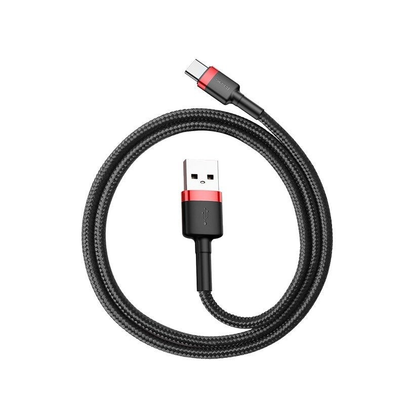 Baseus Cafule kabel USB-C 3A 1m (rød+sort)