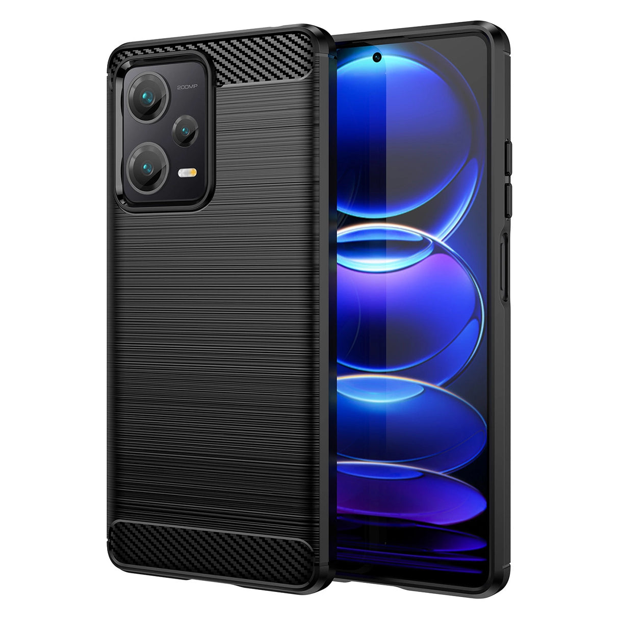 Carbon Case til Xiaomi Redmi Note 12 Pro+ fleksibelt silikone carbon cover sort