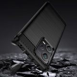 Carbon Case til Xiaomi Redmi Note 12 Pro+ fleksibelt silikone carbon cover sort