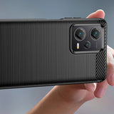 Carbon Case til Xiaomi Redmi Note 12 Pro+ fleksibelt silikone carbon cover sort