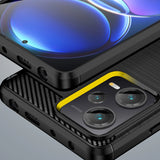 Carbon Case til Xiaomi Redmi Note 12 Pro+ fleksibelt silikone carbon cover sort