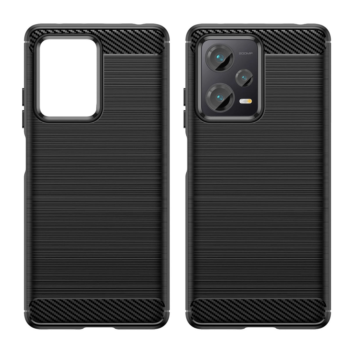 Carbon Case til Xiaomi Redmi Note 12 Pro+ fleksibelt silikone carbon cover sort
