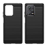 Carbon Case til Xiaomi Redmi Note 12 Pro+ fleksibelt silikone carbon cover sort