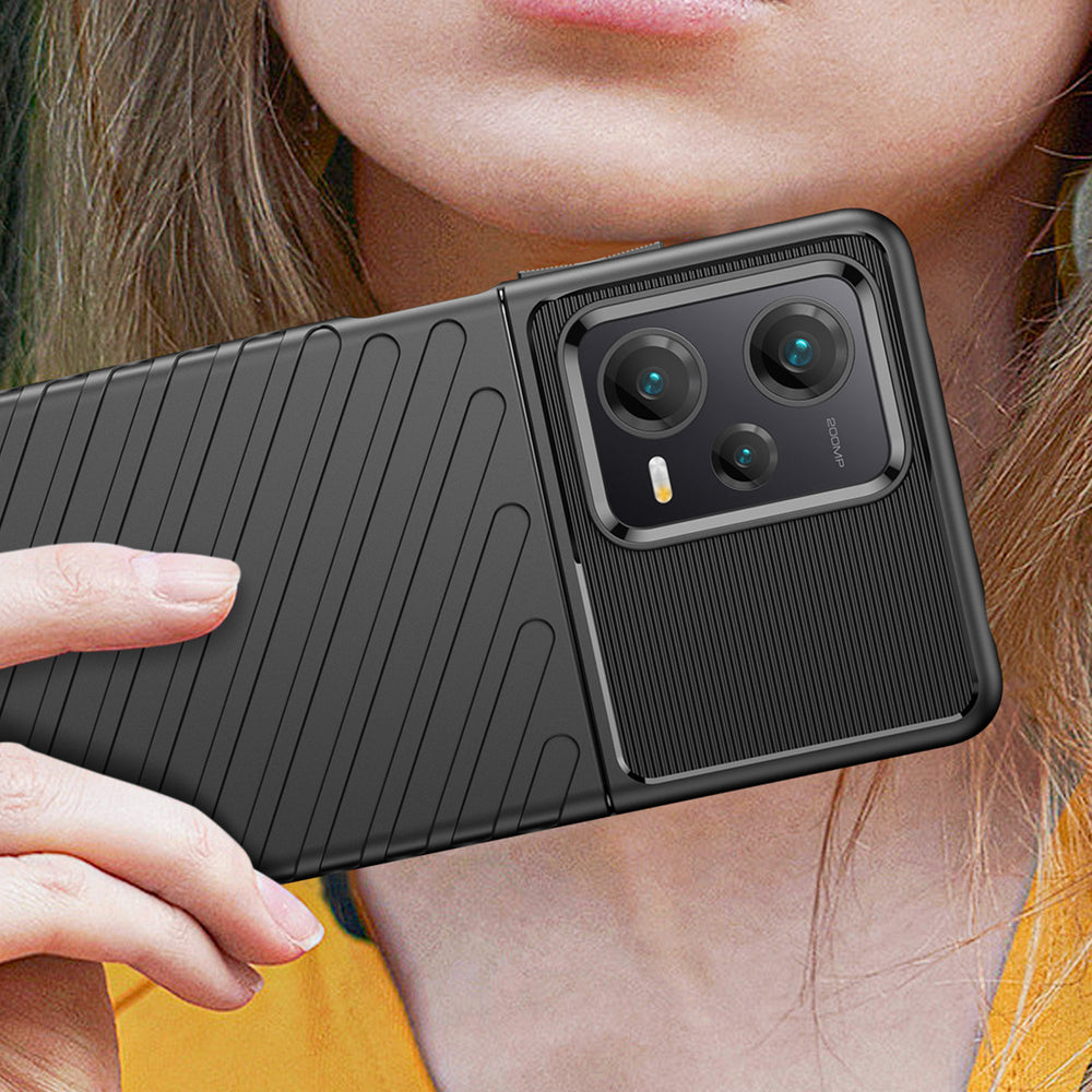 Thunder Case til Xiaomi Redmi Note 12 Pro+ silikone rustningskasse sort