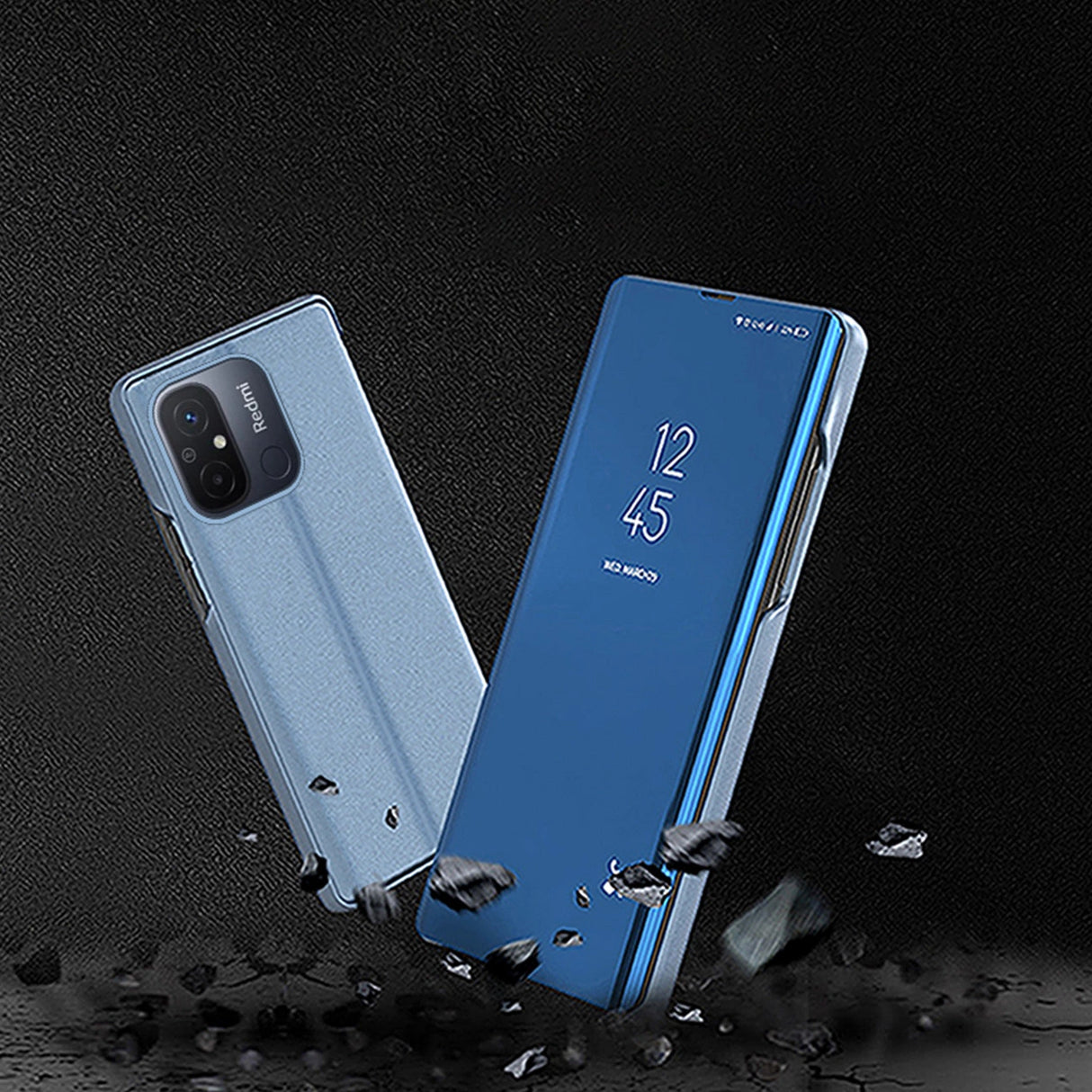 Clear View Case cover til Xiaomi Redmi 11A / Poco C55 / Redmi 12C flip case sort