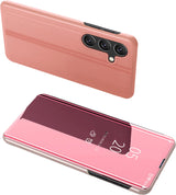 Clear View Case cover til Samsung Galaxy A24 4G cover med en flap pink