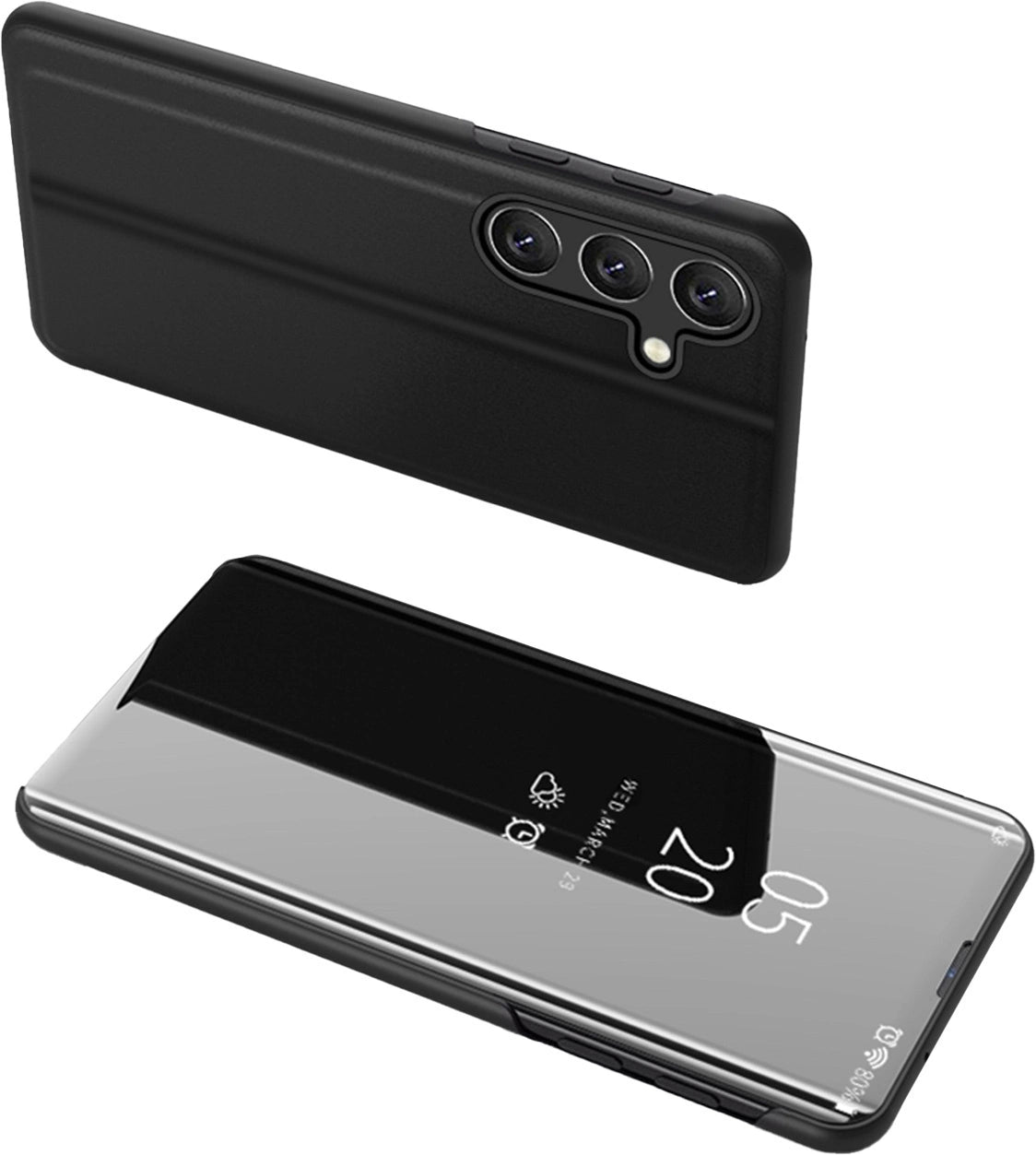 Clear View Case cover til Samsung Galaxy A24 4G flip cover sort