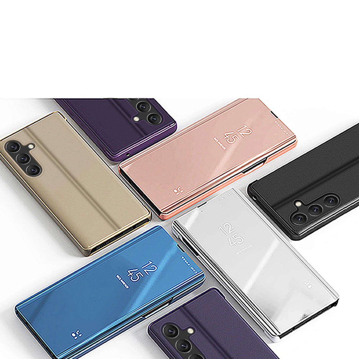 Clear View Case cover til Samsung Galaxy A24 4G flip cover sort
