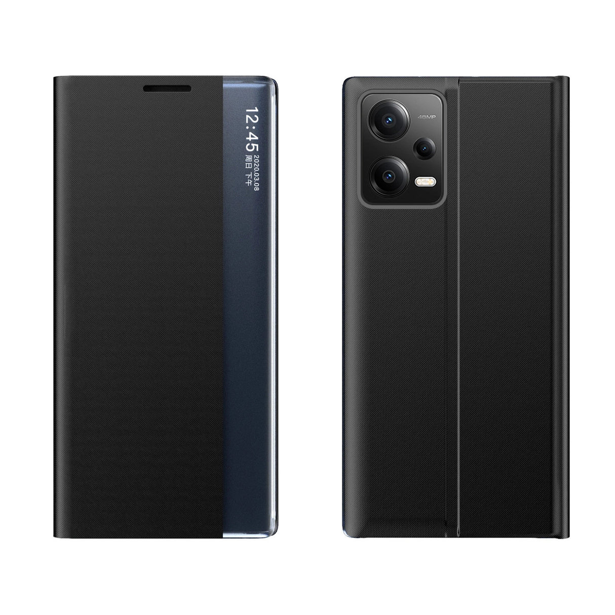 Ny Sleep Case til Xiaomi Redmi Note 12 Pro+ cover med flip stand sort