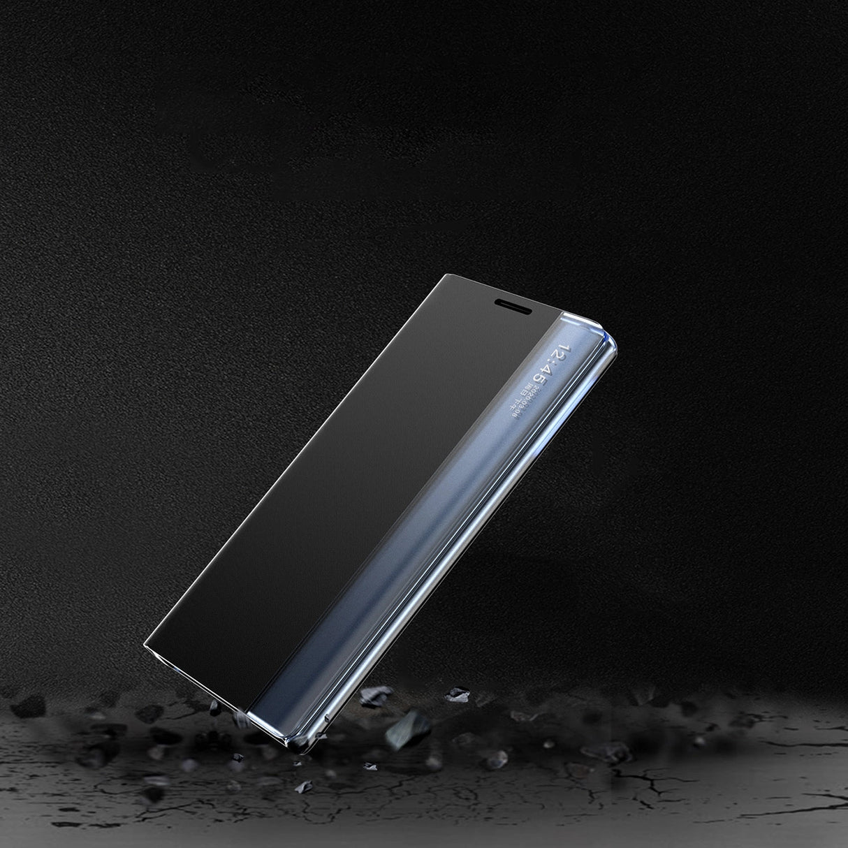 Ny Sleep Case Cover til Xiaomi Redmi 11A / Poco C55 / Redmi 12C Cover med Flip Stand Black