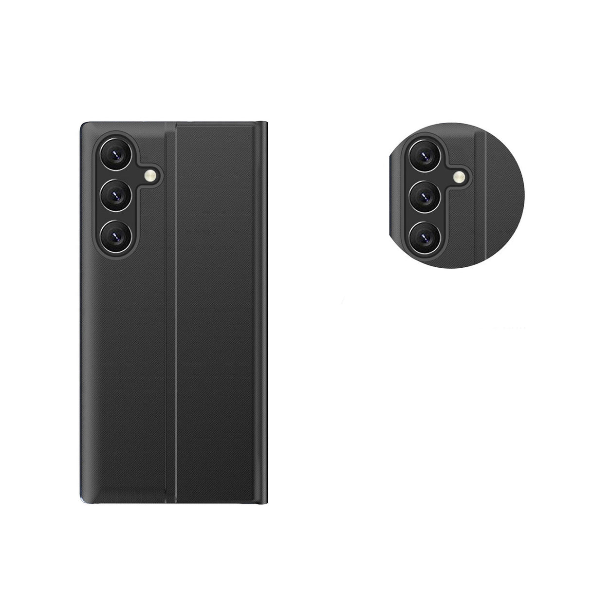 Ny Sleep Case Cover til Xiaomi Redmi 11A / Poco C55 / Redmi 12C Cover med Flip Stand Black