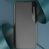 Eco Leather View Case Cover til Xiaomi Redmi Note 12 5G / Poco X5 5G med Flip Stand Black