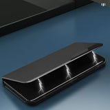 Eco Leather View Case Case til Xiaomi 13 Lite med flip stand sort
