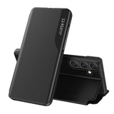 Eco læder View Case cover til Samsung Galaxy A24 4G med flip stand sort
