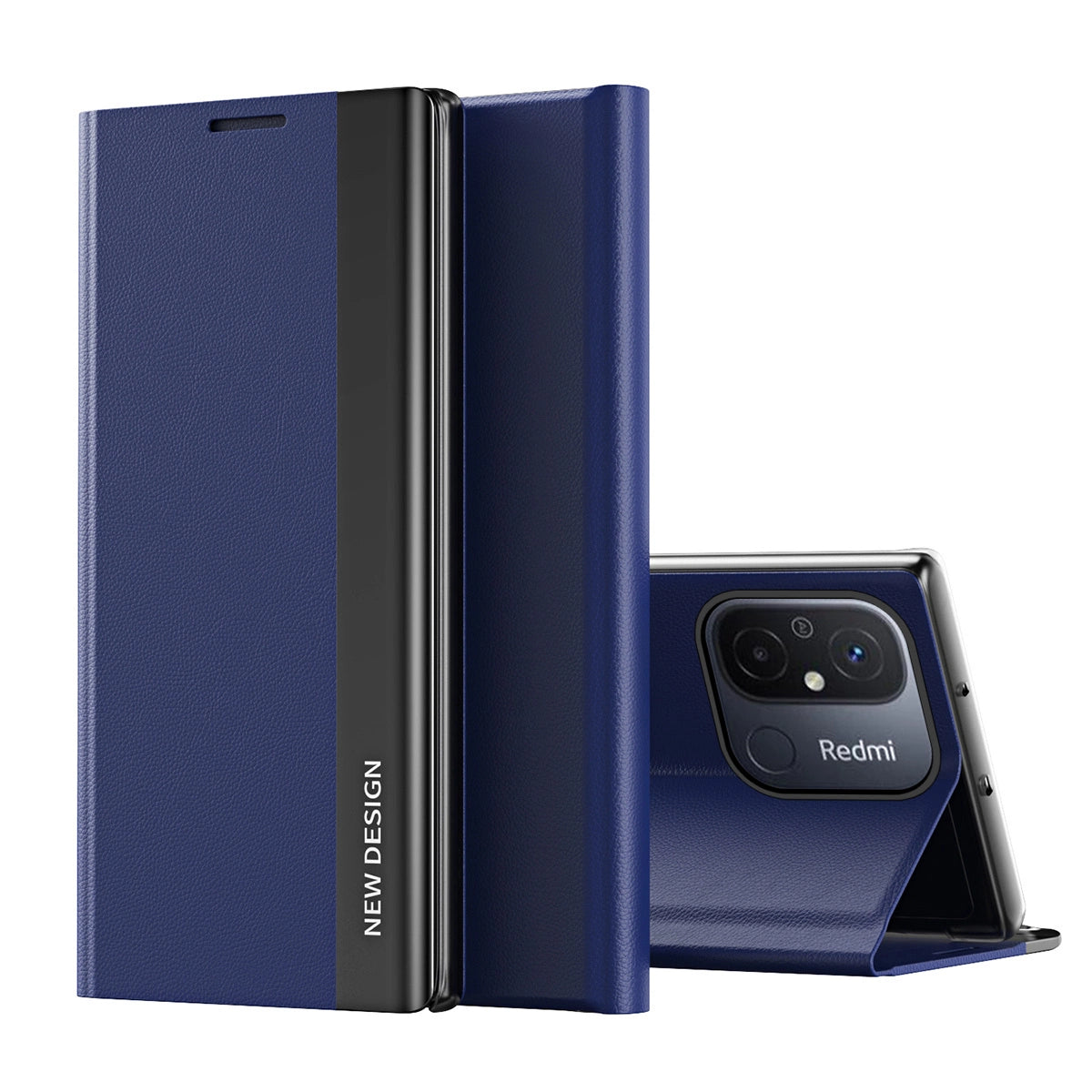 Sleep Case Pro-hylster til Xiaomi Redmi Note 12 Pro+ med flip stand blå