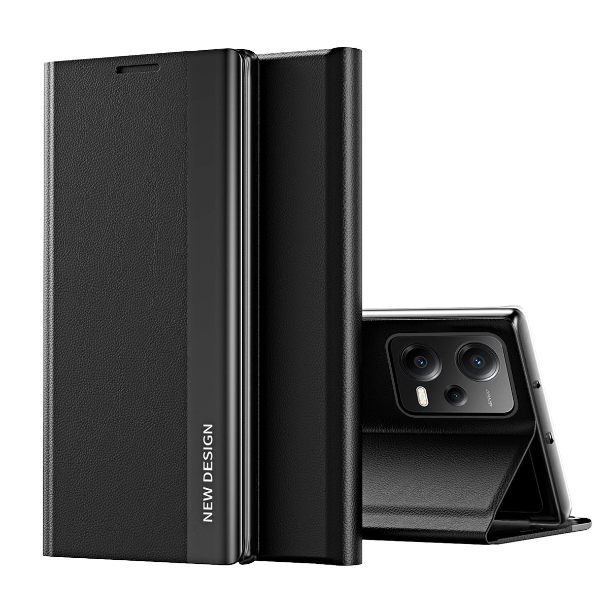 Sleep Case Pro-hylster til Xiaomi Redmi Note 12 5G / Poco X5 5G med flip stand sort