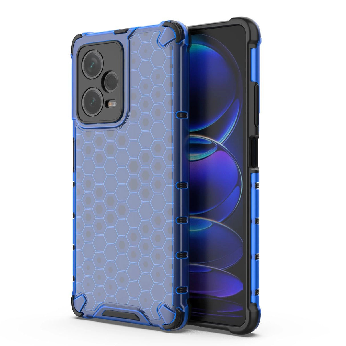 Honeycomb case til Xiaomi Redmi Note 12 Pro + pansret hybrid cover blå