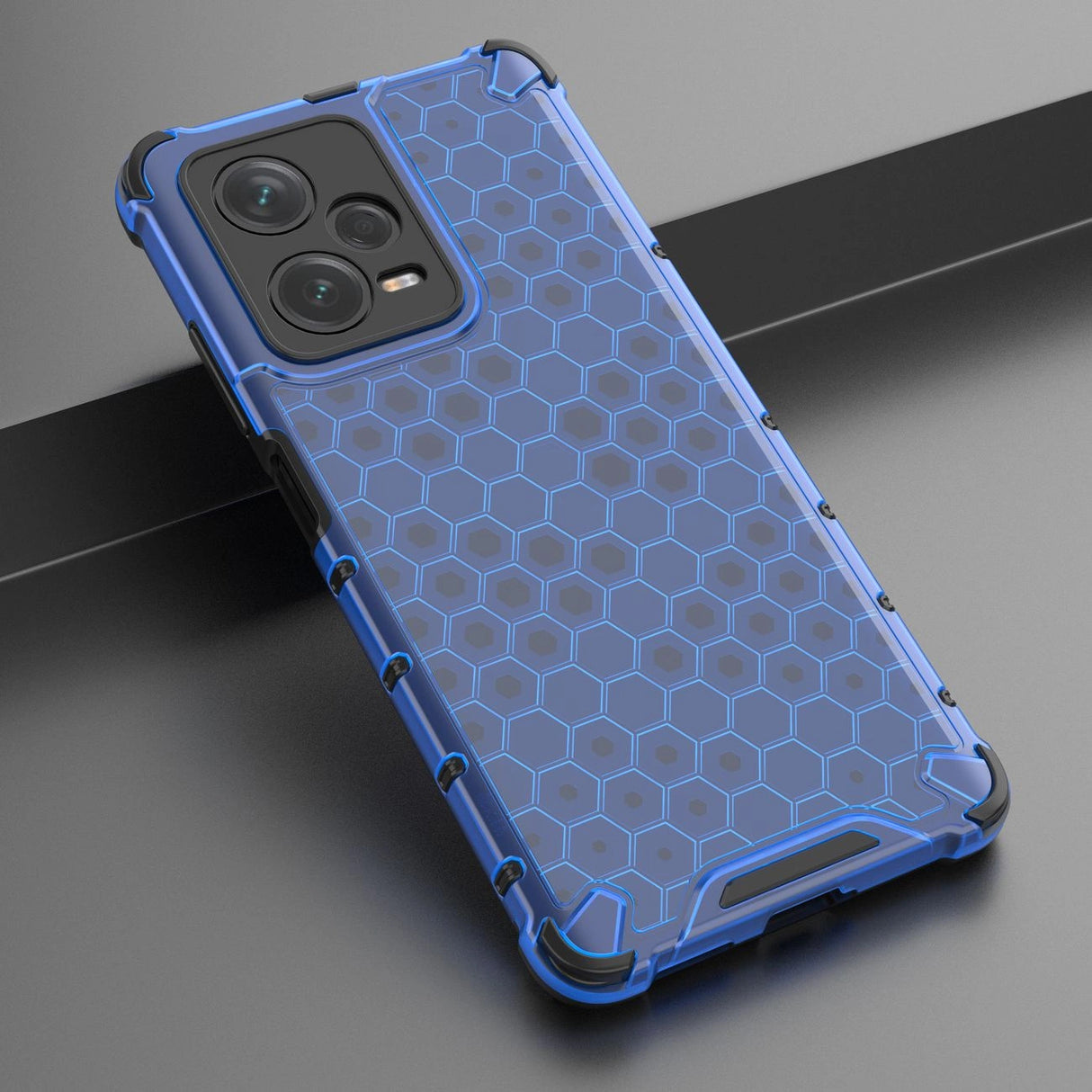 Honeycomb case til Xiaomi Redmi Note 12 Pro + pansret hybrid cover blå