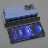 Honeycomb case til Xiaomi Redmi Note 12 Pro + pansret hybrid cover blå