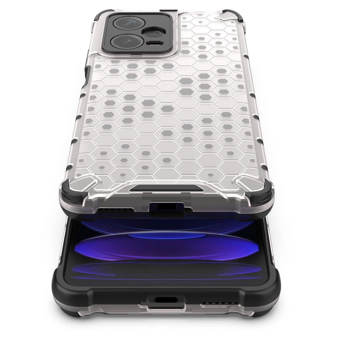 Honeycomb case til Xiaomi Redmi Note 12 Pro + pansret hybrid cover blå