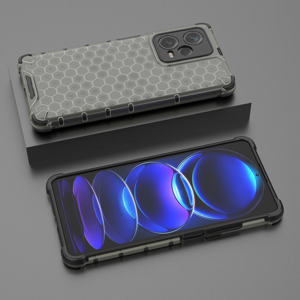 Honeycomb case til Xiaomi Redmi Note 12 Pro+ pansret hybrid cover sort
