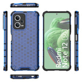 Honeycomb case til Xiaomi Redmi Note 12 5G / Poco X5 5G pansret hybrid case blå