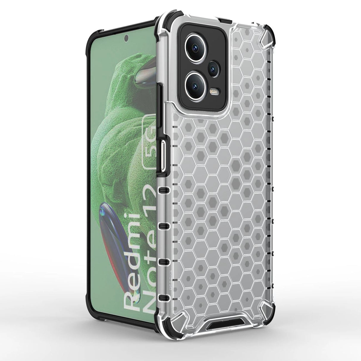 Honeycomb case til Xiaomi Redmi Note 12 5G / Poco X5 5G pansret hybrid cover sort