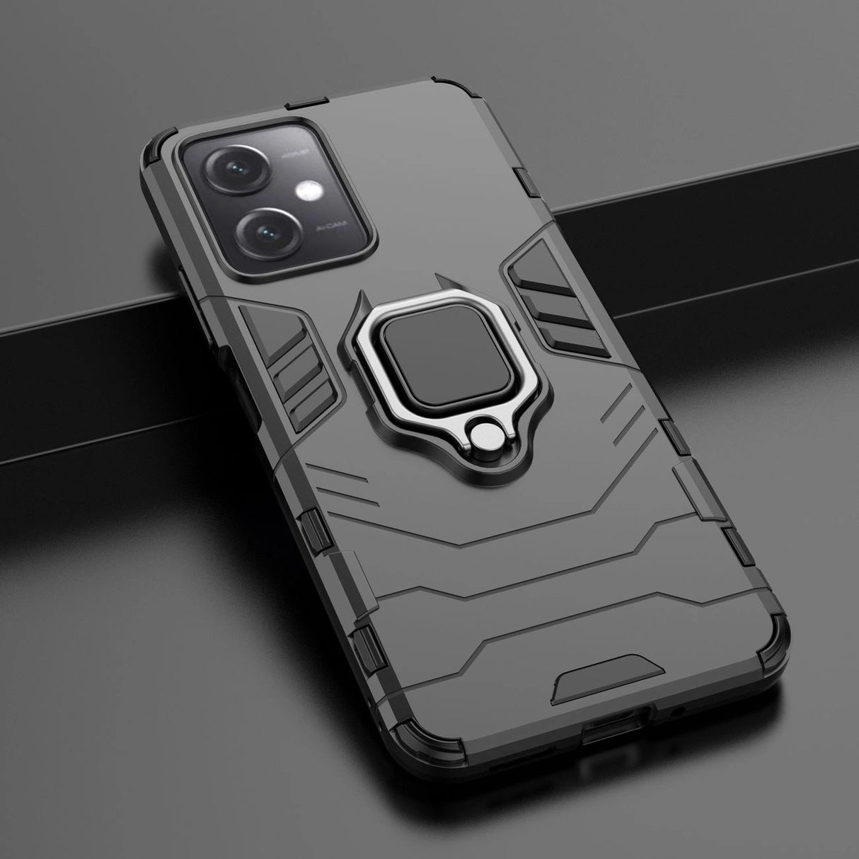 Ring Armor Case til Xiaomi Redmi Note 12 5G / Poco X5 5G Armor Cover Magnetisk Holder Ring Black