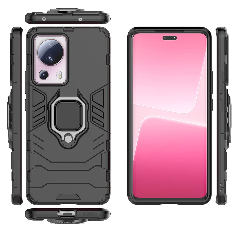 Ring Armor case til Xiaomi 13 Lite pansret cover magnetisk holder ring sort