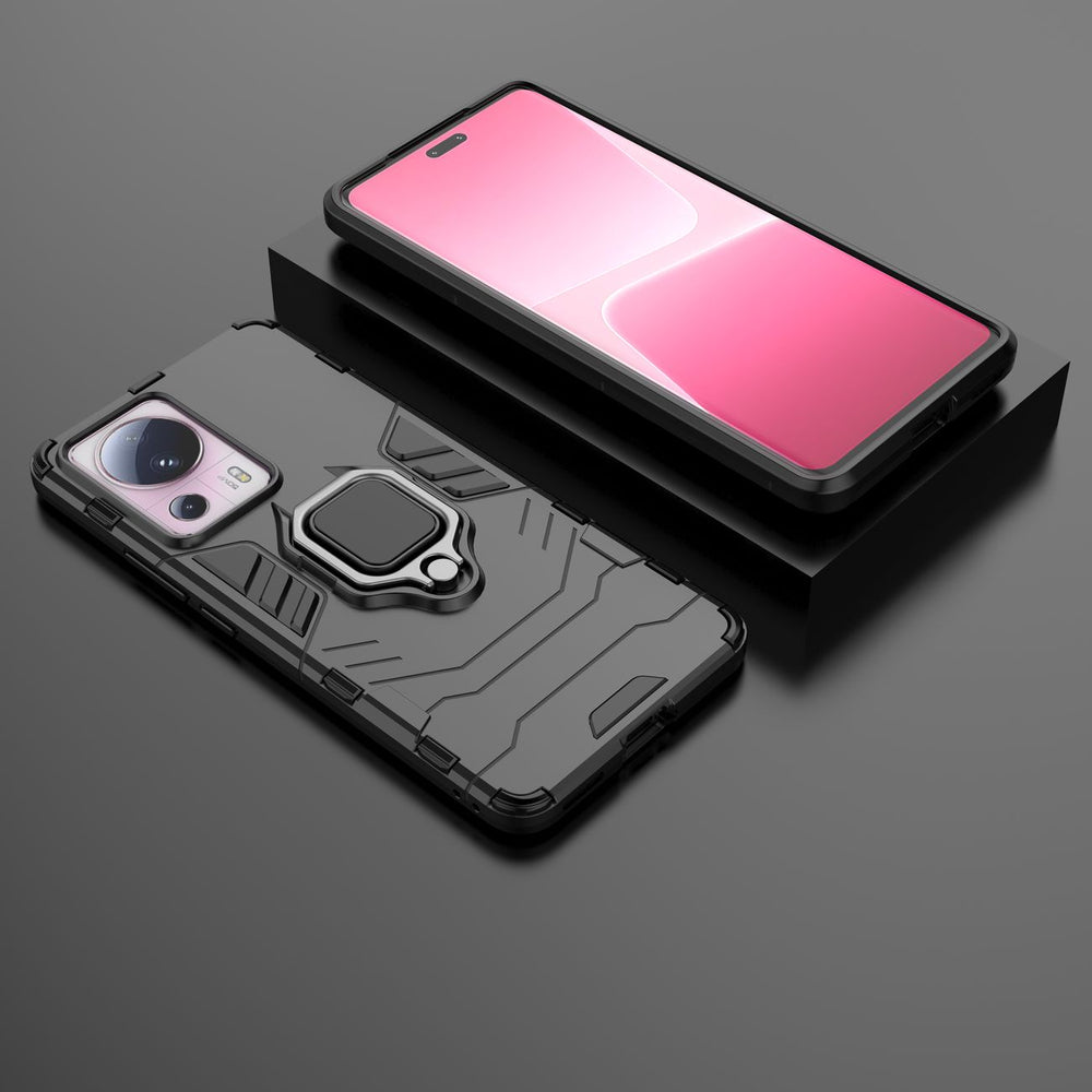 Ring Armor case til Xiaomi 13 Lite pansret cover magnetisk holder ring sort