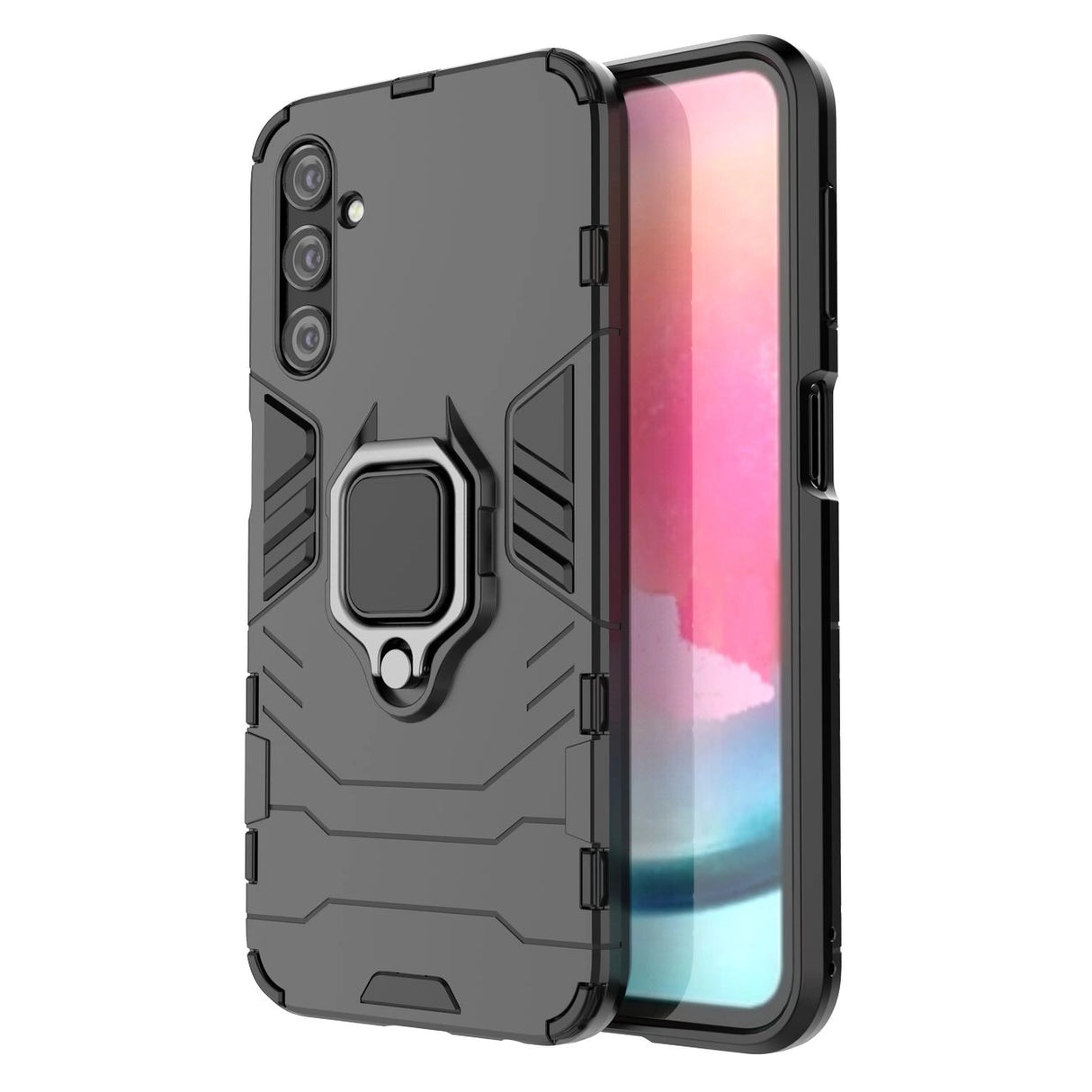 Ring Armor case til Samsung Galaxy A24 4G pansrede cover magnetisk holder ring sort