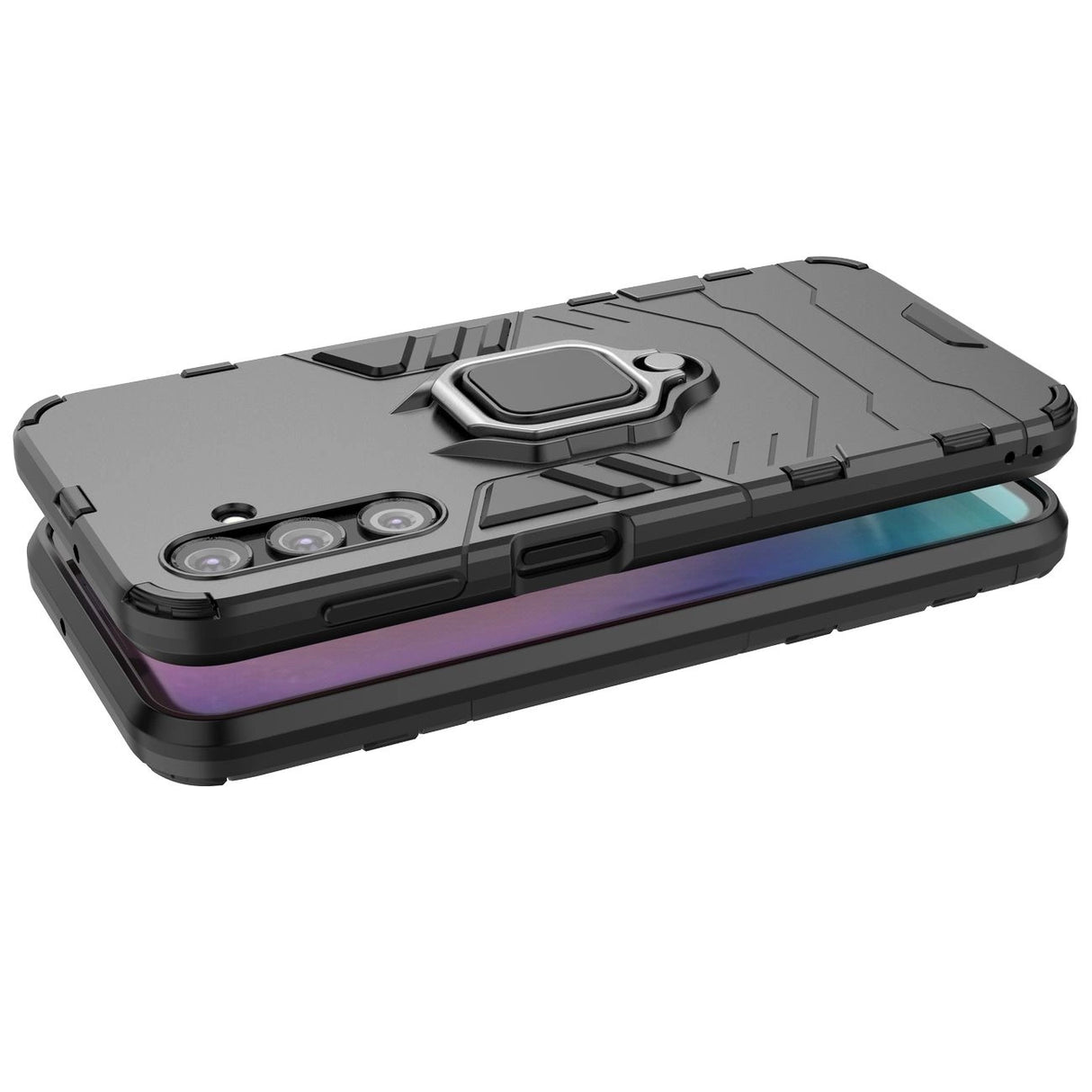 Ring Armor case til Samsung Galaxy A24 4G pansrede cover magnetisk holder ring sort