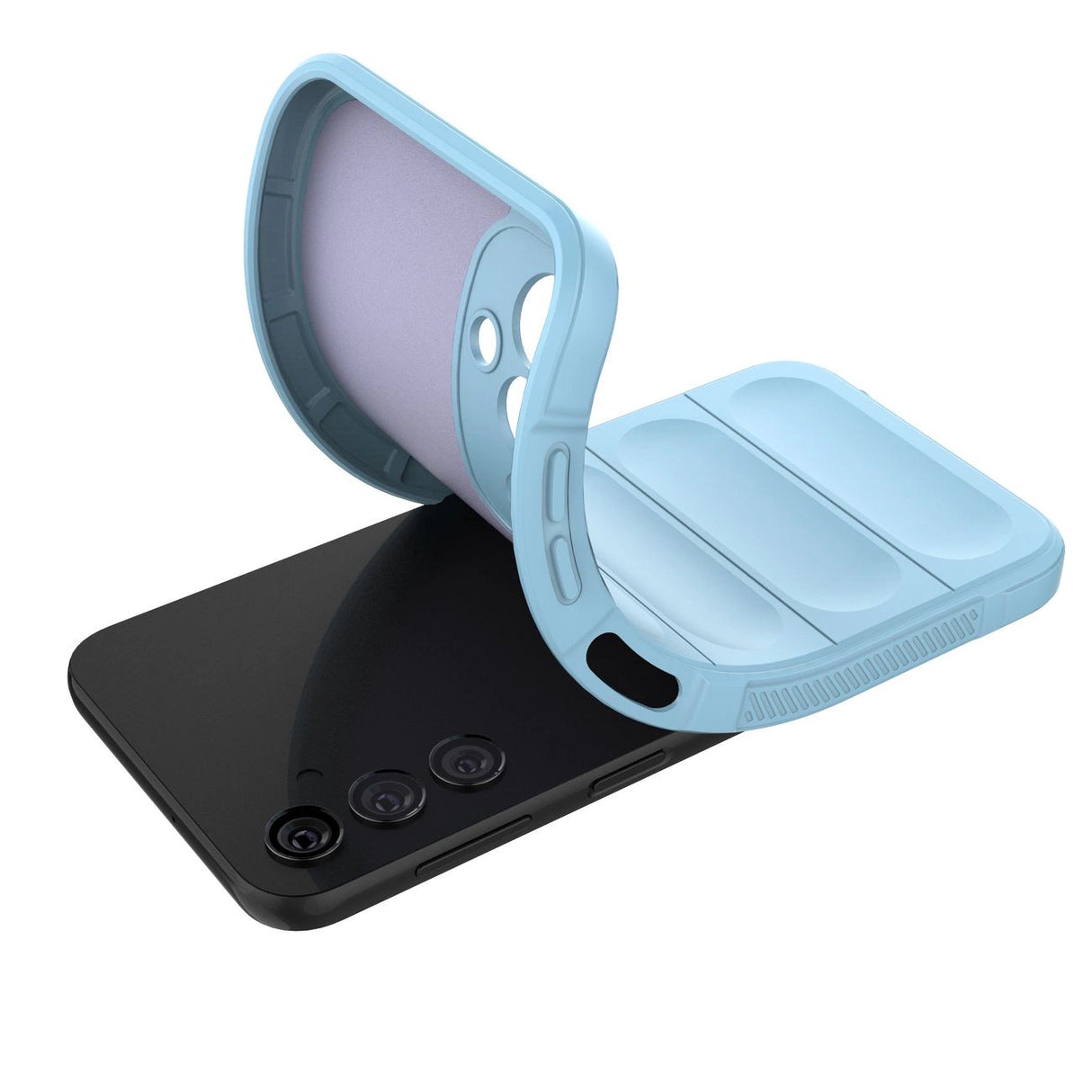 Magic Shield Case til Samsung Galaxy A24 4G fleksibelt pansret cover lysblå