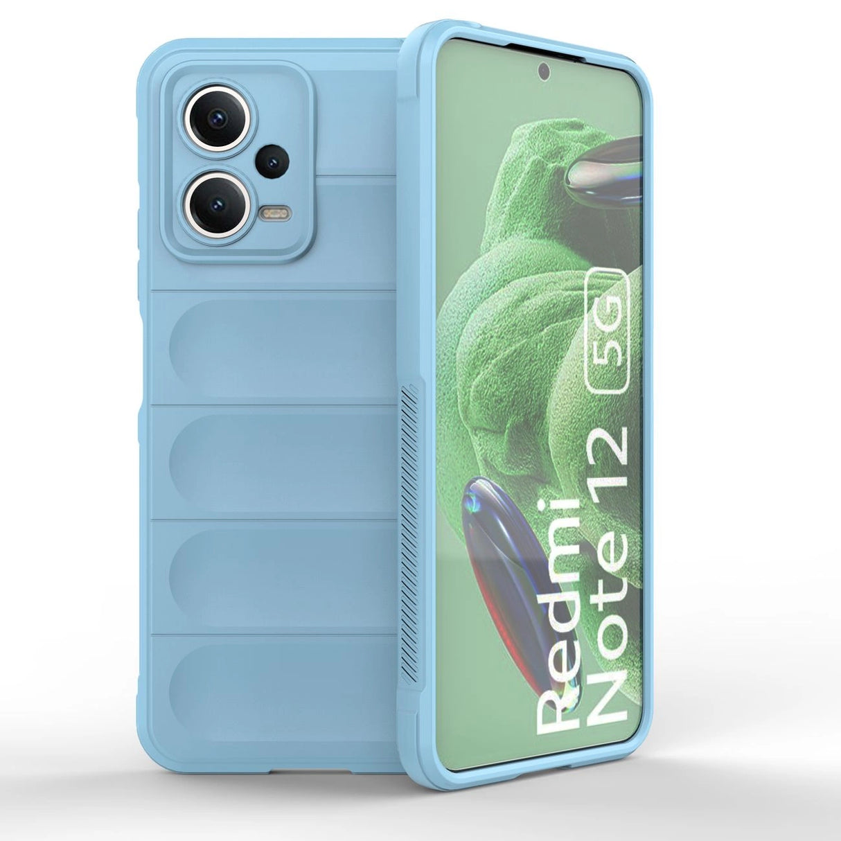 Magic Shield Case Cover til Xiaomi Redmi Note 12 5G / Poco X5 5G Fleksibel rustning Cover Light Blue
