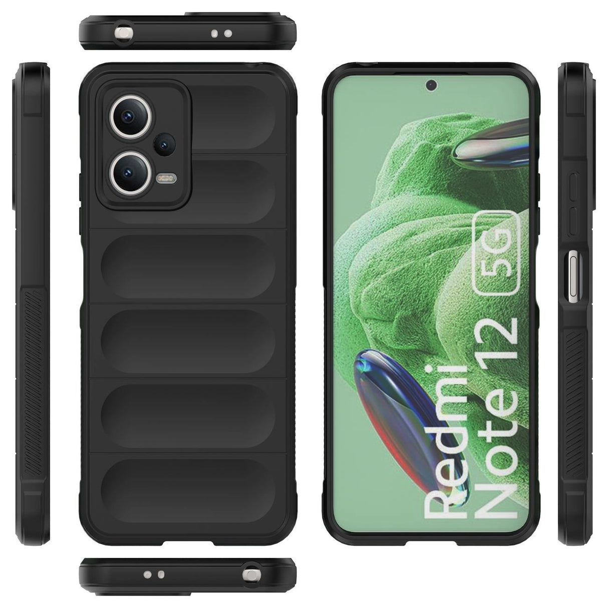 Magic Shield Case til Xiaomi Redmi Note 12 5G / Poco X5 5G Fleksibel rustning Dæk sort