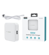 Choetech PD8008 100W GaN hurtigoplader 2x USB-A / 2x USB-C - hvid