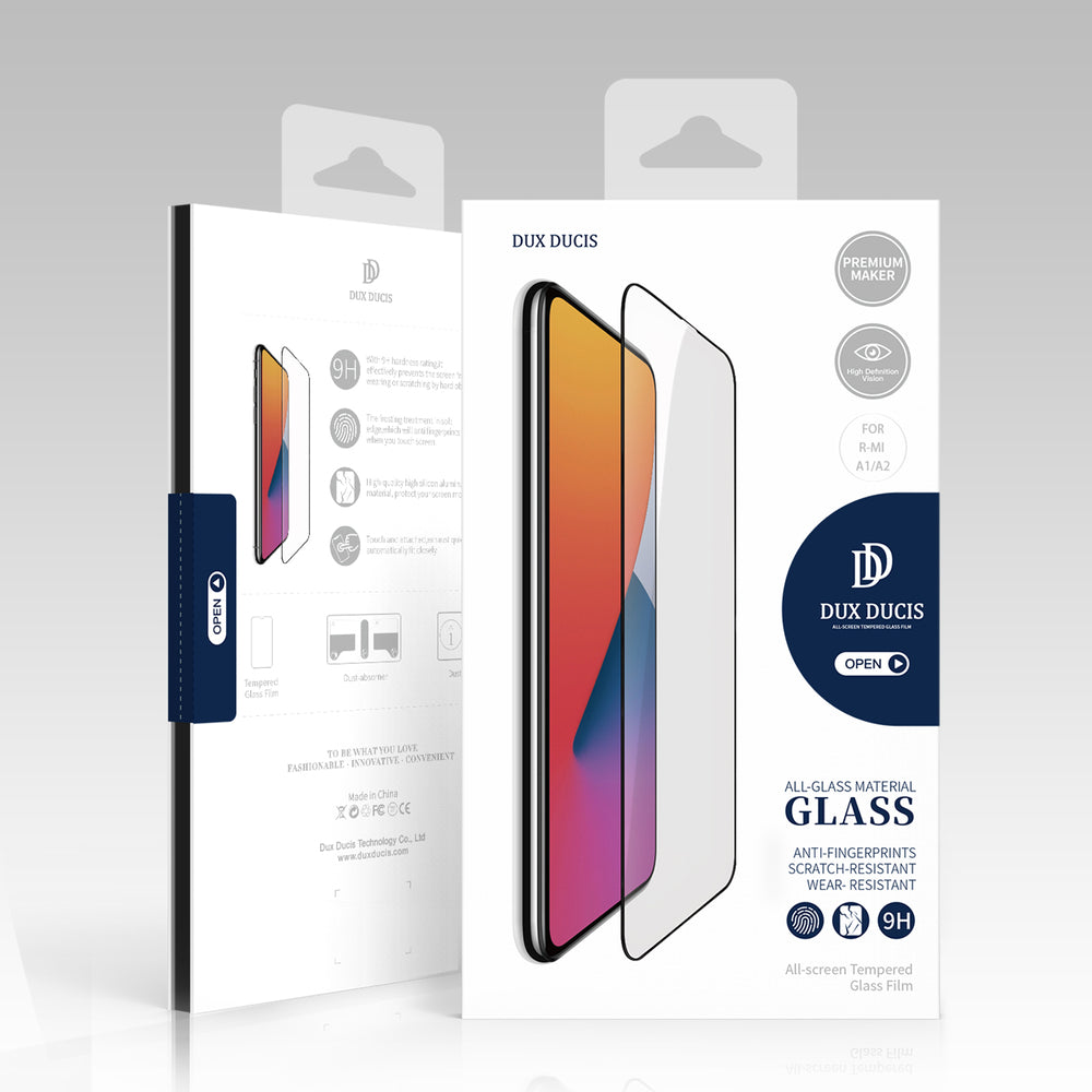 Dux Ducis 9D skærmbeskytter af hærdet glas til Xiaomi Redmi A2 / Redmi A1 9H med sort ramme