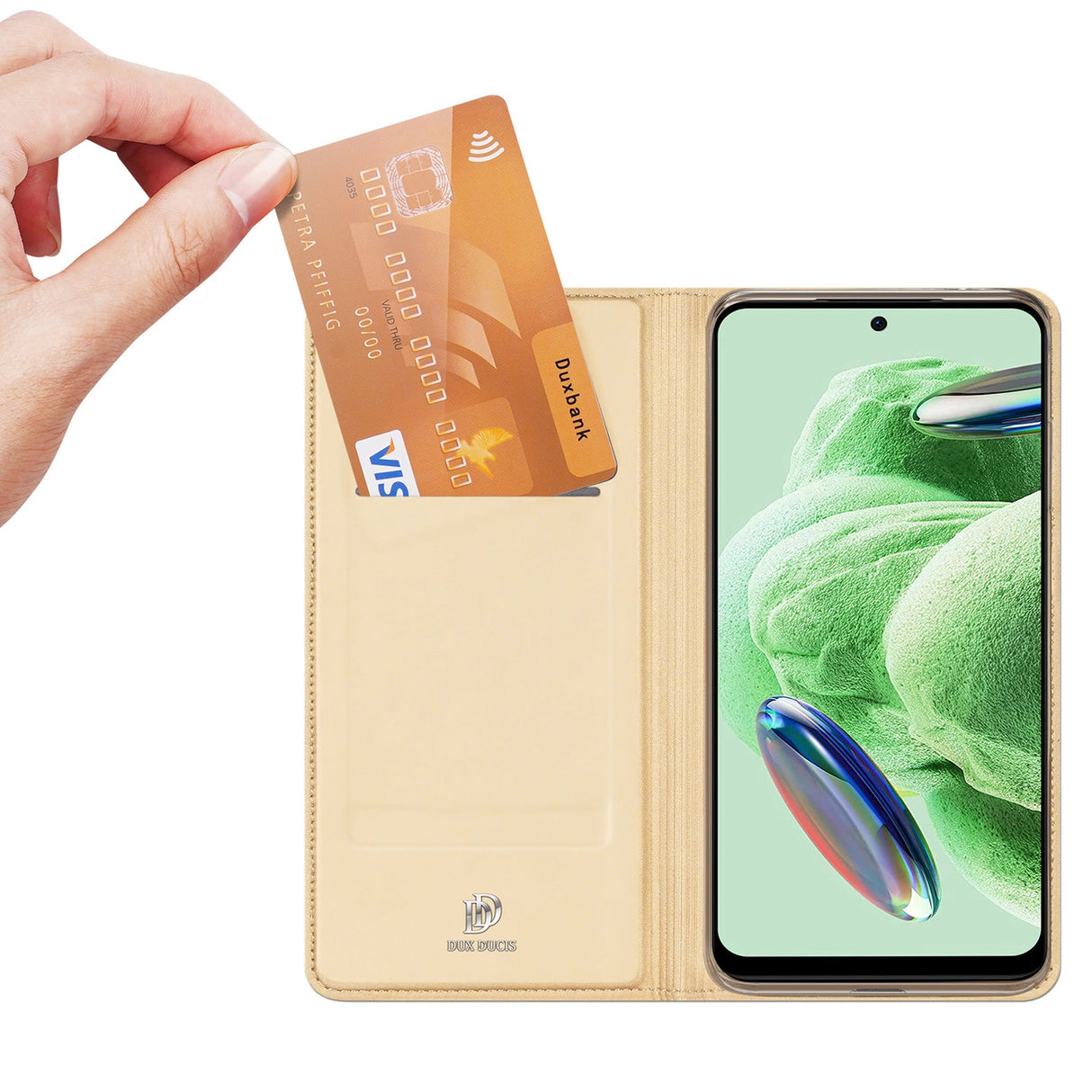 Dux Ducis Skin Pro Case til Xiaomi Redmi Note 12 Pro+ Flip Card Wallet Stand Gold