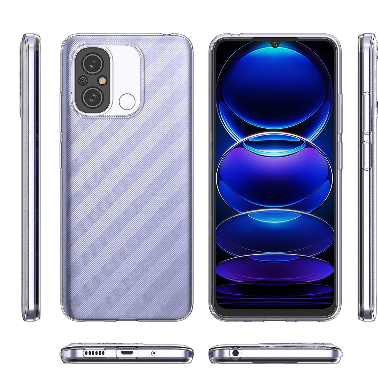 Ultra klar 0,5 mm kuffert til Xiaomi Redmi 11A / Poco C55 / Redmi 12C Tynt omslag Transparent