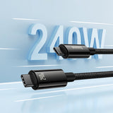 Baseus Tungsten Gold CAWJ040201 USB C - USB C Cable 480Mb/s 240W 3m - Black