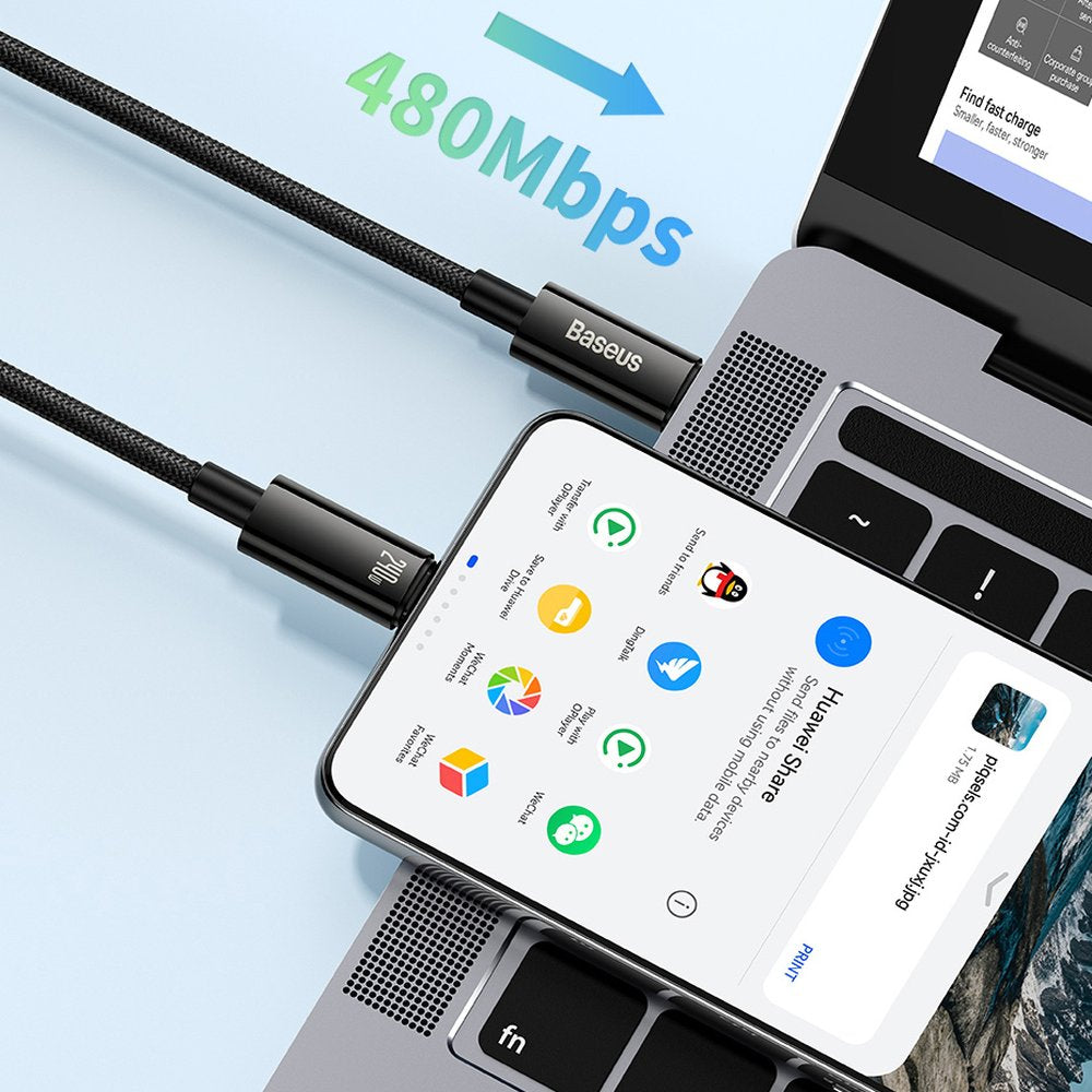Baseus CAWJ040001 USB-C - USB-C cable 240W 480Mb/s 1m - black